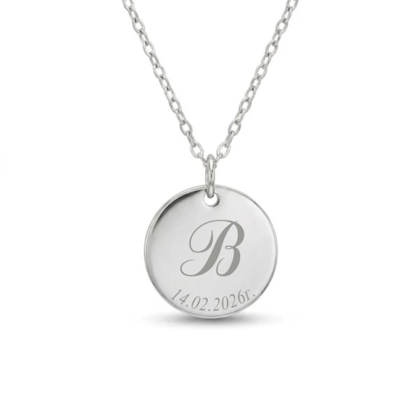 Сребърно колие – Буква с дата