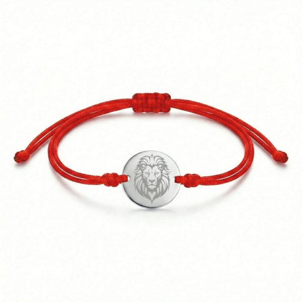 Сребърна гривна с конец Лъв от сребро 925 с гравирана лъвска глава