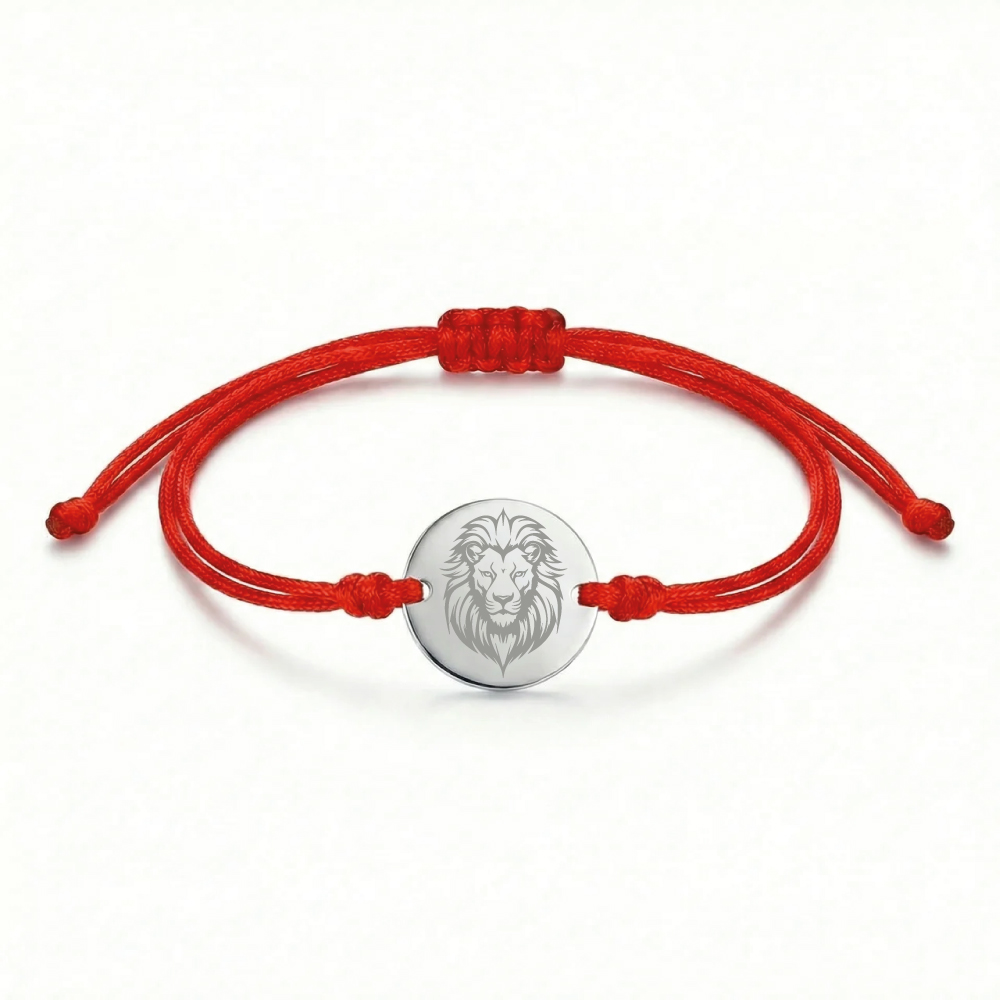 Сребърна гривна с конец Лъв от сребро 925 с гравирана лъвска глава