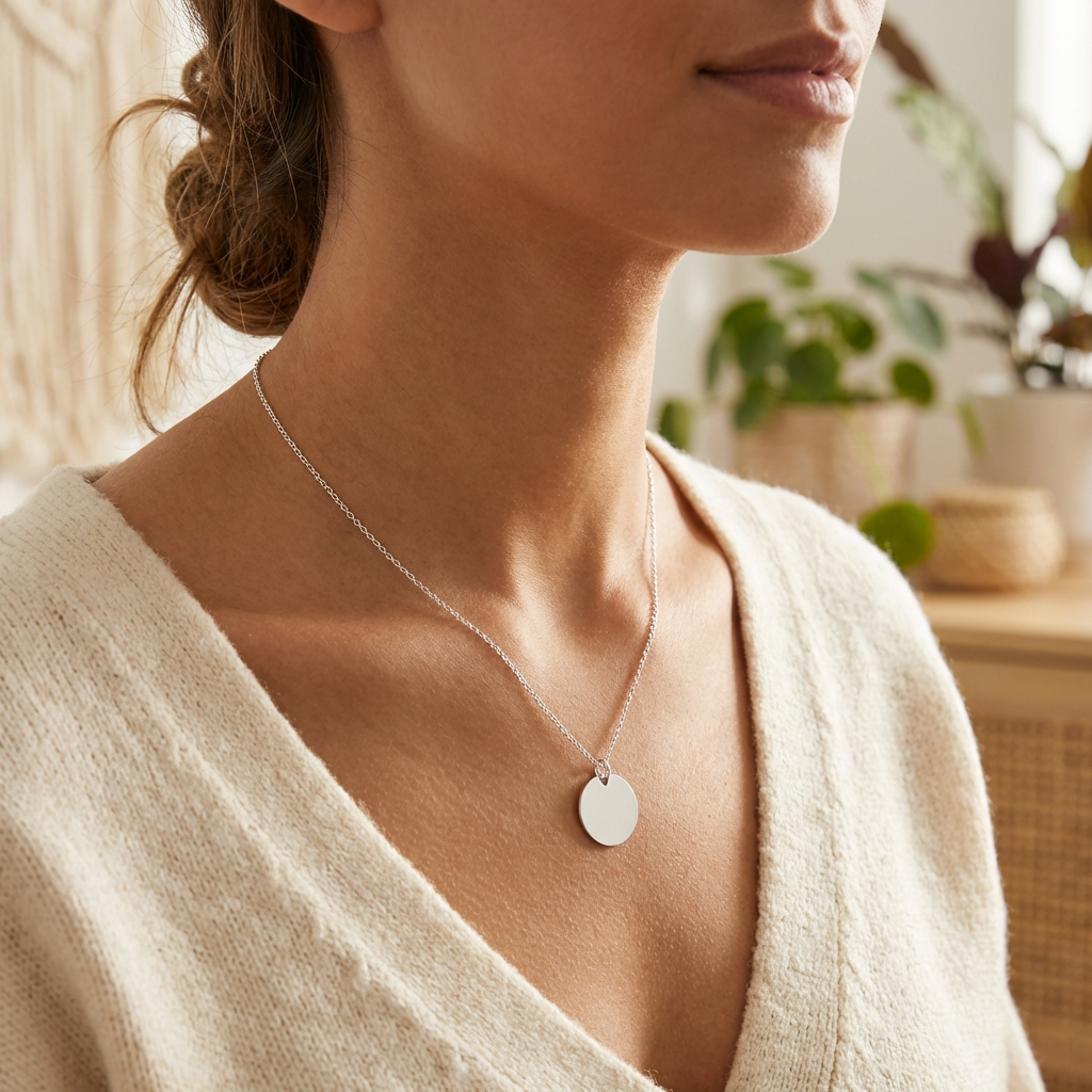 Сребърно колие – Буква с дата от сребро 925 в елегантна визия