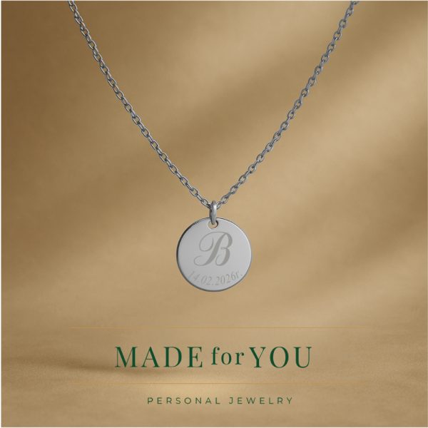 Сребърно колие – Буква с дата