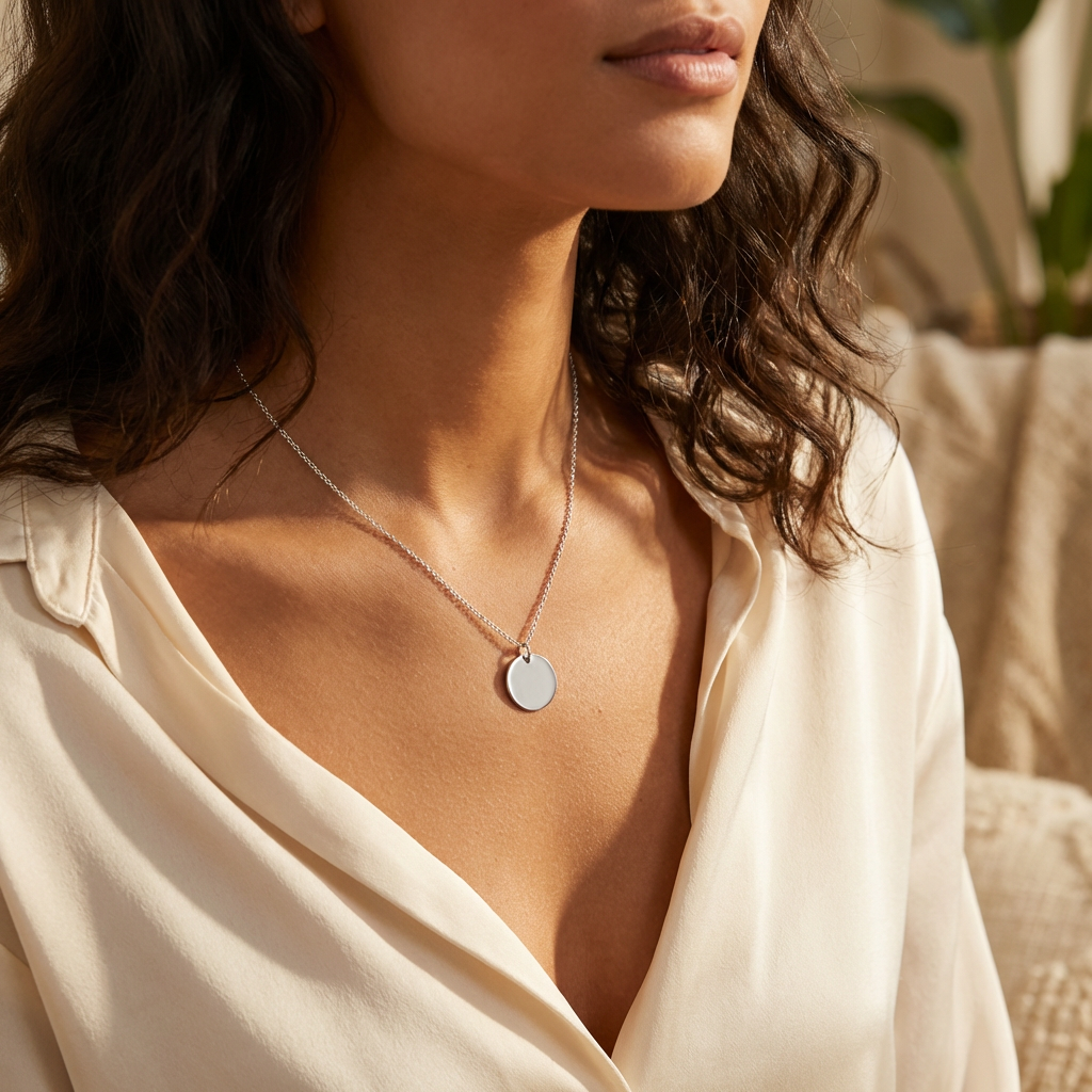 Сребърно колие – Инициали с персонализирано гравиране от сребро 925