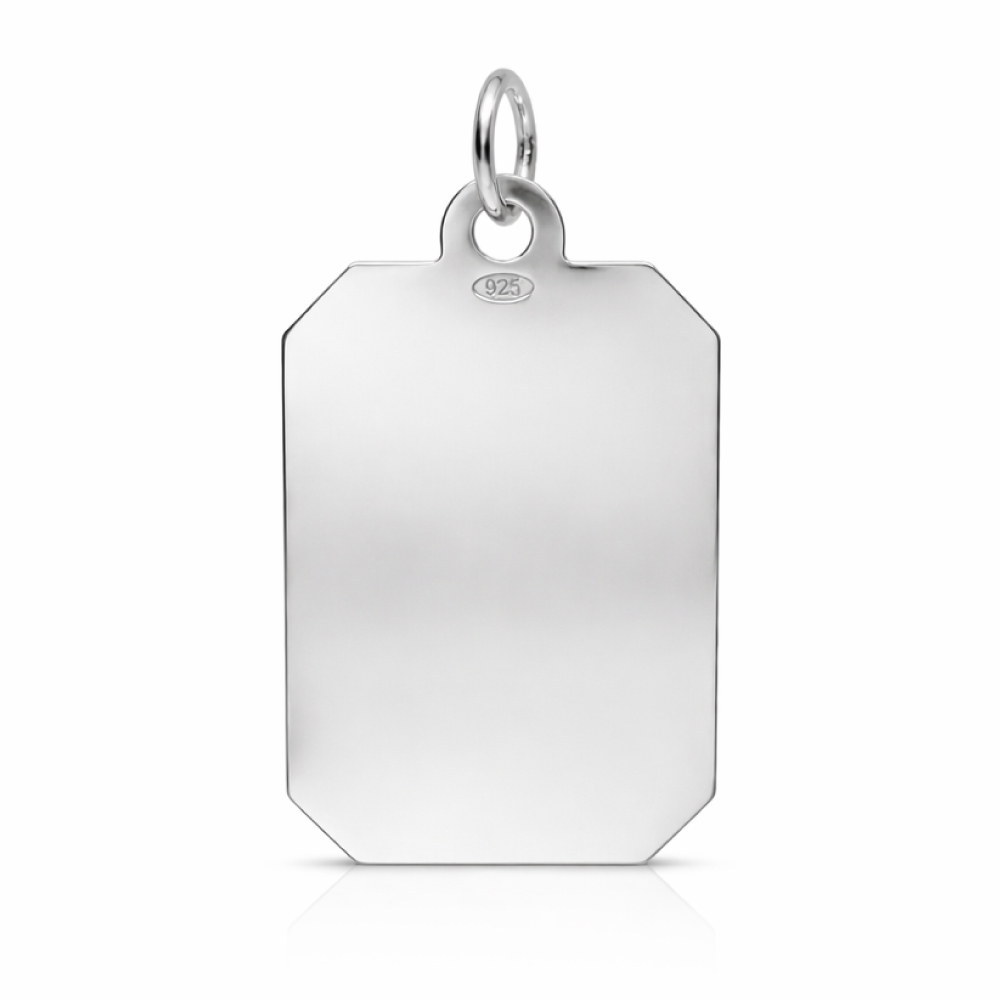 Сребърна плочка Edge за гравиране от сребро 925 с гладка задна страна и печат 925